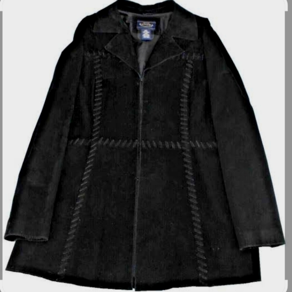 Sonoma Stevie Nicks Style Suede Jacket With Faux Patchwork Detail Ladies Large